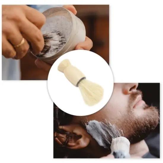 Unique Bargains Durable Shaving Brush 3.27"x0.87" Wood Color 1 Pc image {4}