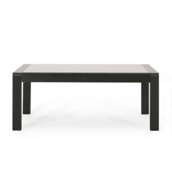 Outdoor Aluminum Coffee Table with Tempered Glass Top, Modern Accent Table for Patio, Garden, or Lounge Seating Area-The Pop Home image {4}
