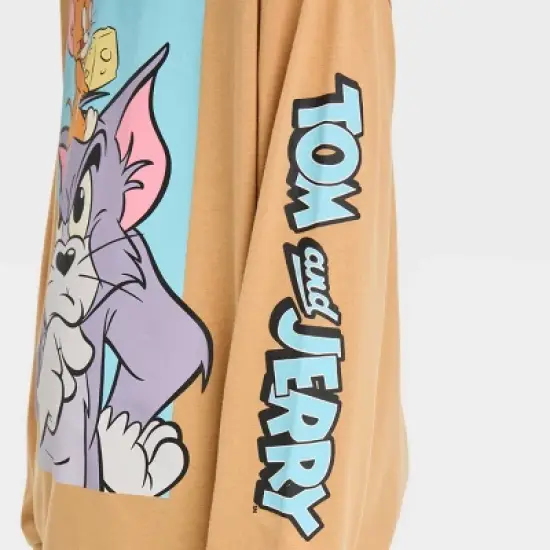 Boys' Long Sleeve Tom & Jerry Graphic T-Shirt - art class&trade; Tan image {1}