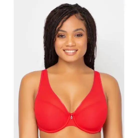 Curvy Couture Women's Sheer Mesh Plunge T-shirt Bra image {12}