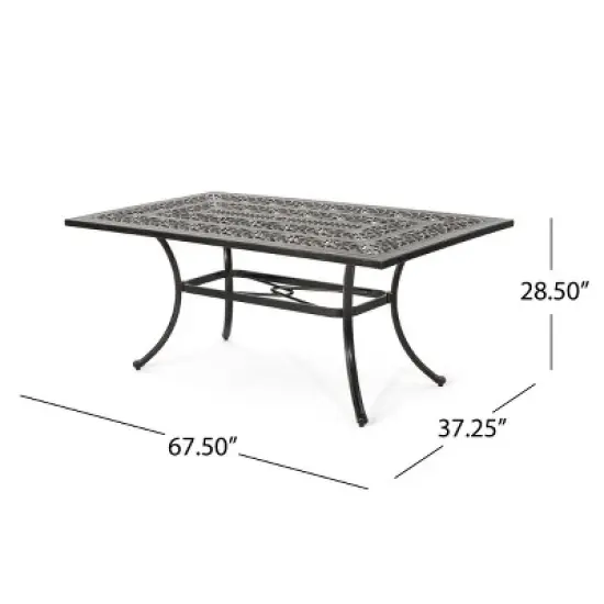 Coolbibila-Rectangular Dining Table, Dining Table Fit For Seats Up To Six, Dining Table Outdoor image {3}