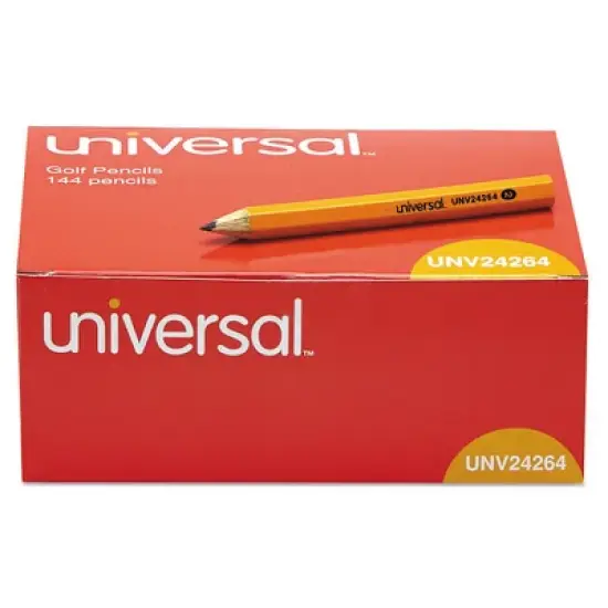 Universal Golf and Pew Pencil, HB (#2), Black Lead, Yellow Barrel, 144/Box image {2}