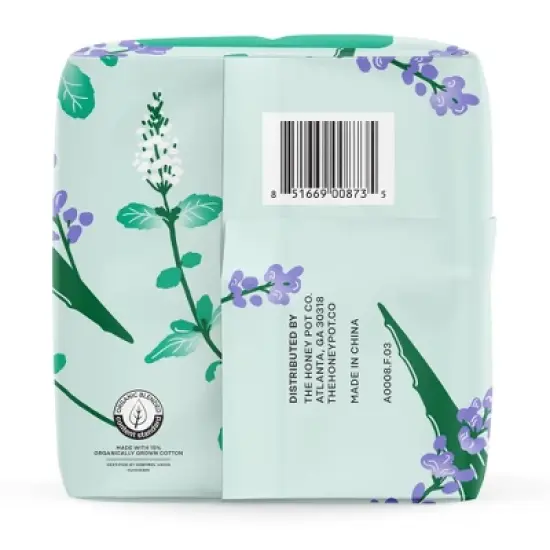 The Honey Pot Company 100% Organic Cotton Cover Cooling Herbal Infusion Regular Liners - 30ct image {13}