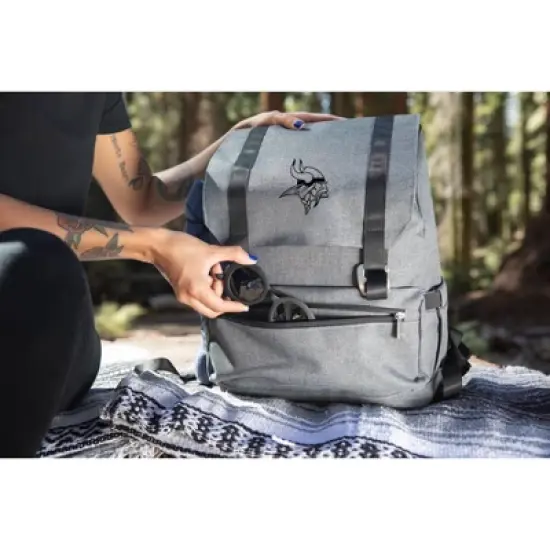 NFL Minnesota Vikings On The Go Traverse Cooler Backpack - Heathered Gray image {3}