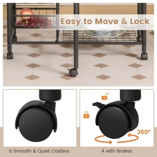 Costway 3 PCS Folding Dining Table & Chair Set Collapsible Drop Leaf Table for Kitchen image {6}