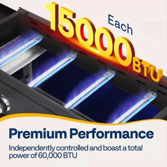 SUGIFT 4-Burner Flat Top Gas Griddle Cooking Station - Foldable Portable Propane Grill image {5}