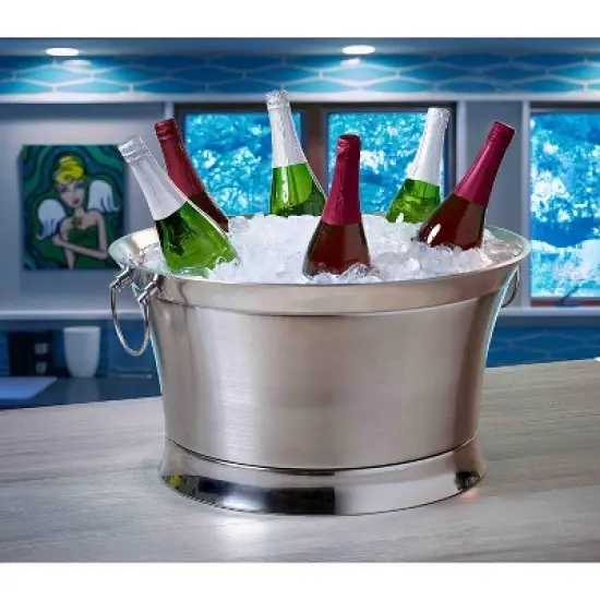 BirdRock Home 19.7Gal Double Wall Round Beverage Tub - Stainless Steel image {5}