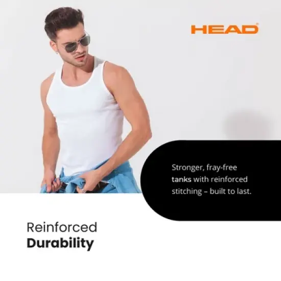 HEAD 3pk Mens Tank Top Breathable Tagless Comfortable Cotton Mens Modern Fit T Shirt image {6}