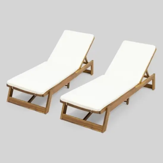 Maki 2Pk Acacia Wood Chaise Lounge - Christopher Knight image {6}