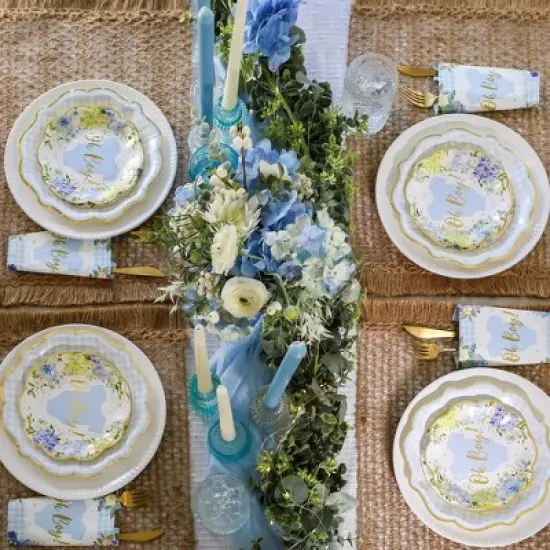 Kate Aspen Floral & Gingham Baby Shower Onesie Tableware Set image {4}