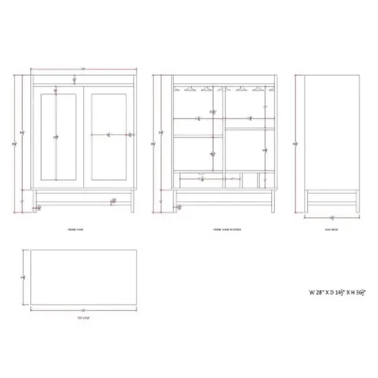 Gordon Bar Cabinet Natural - Linon image {14}