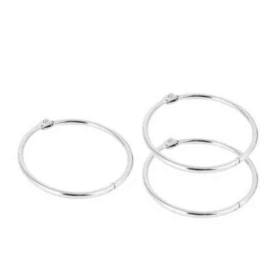 Unique Bargains 2"Inner Dia Book Office Loose Leaf Binder Hinge Snap Ring Keyring Metal Binder Clips 2.2x2.2x0.1inches Silver 3 Pcs image {4}