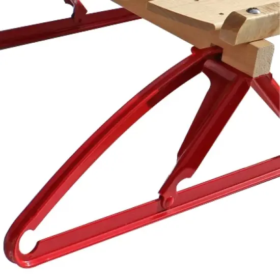 Paricon Flexible Flyer Metal Runner Steel and Wood 54 Inch Long Snow Slider Sled with Steering Bar and Triple Knee Construction, Red image {2}