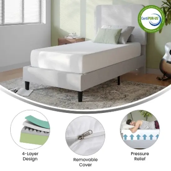 Emma and Oliver 4-Layer Memory Foam Mattress in a Box with Green Tea Infusion, Air Circulation, Cooling Gel, and CertiPUR-US Certified Foam image {9}