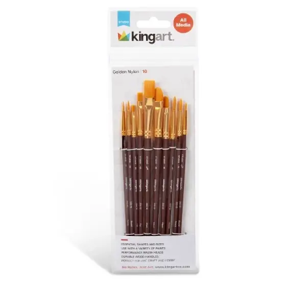 KINGART Gold Nylon Brush Set 10 pc image {5}
