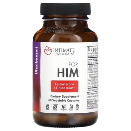 Bluebonnet Nutrition Intimate Essentials, For Him, Testosterone & Libido Boost, 60 Vegetable Capsules image {2}