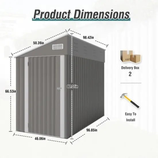 Gulches Optional two-color storage shed, single hinge door, solid structural design, good ventilation, surface with protective film image {3}