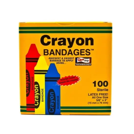 ASO Adhesive Strips for Wounds, Crayon Design, 100 Count, 1 Pack image {3}