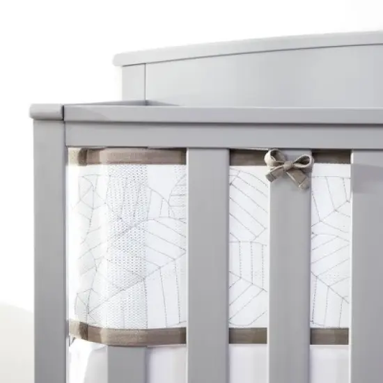 BreathableBaby Breathable Mesh Crib Liner - Deluxe Embroidered Collection - Woodland Leaves image {6}