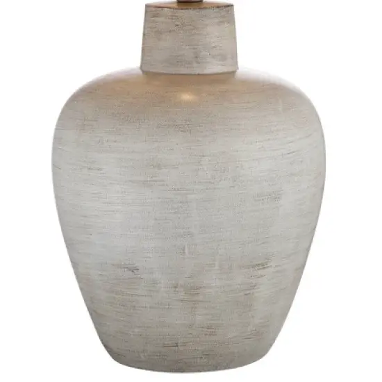 Regency Hill Glenn Rustic Country Cottage Table Lamps 27" Tall Set of 2 Brushed Gray Terra Cotta Beige Fabric Shade for Bedroom Living Room Nightstand image {4}