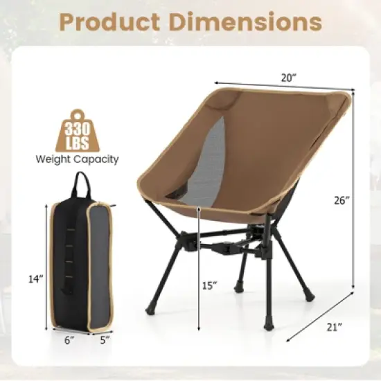 Tangkula Ultra-Lightweight Camping Chair Portable Lawn Chair w/Triangular Aluminum Frame image {8}
