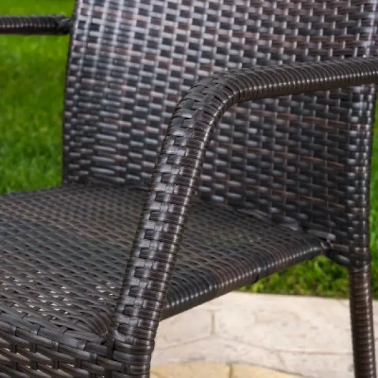 Alexandria 7pc Wicker Dining Set - Multibrown - Christopher Knight Home image {3}