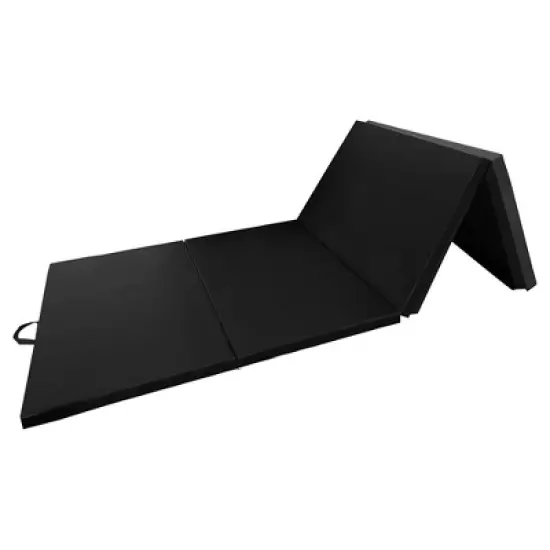 BalanceFrom Fitness GoGym 120x48in Extra Thick Anti Tear High Density All Purpose Aerobic Gymnastics Mat with Velcro Carrying Handles, Black (4 Pack) image {1}