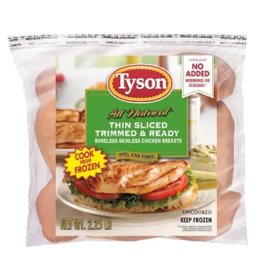 Tyson Thin Sliced Trimmed & Ready Boneless & Skinless Chicken Breast - Frozen - 36oz image {4}