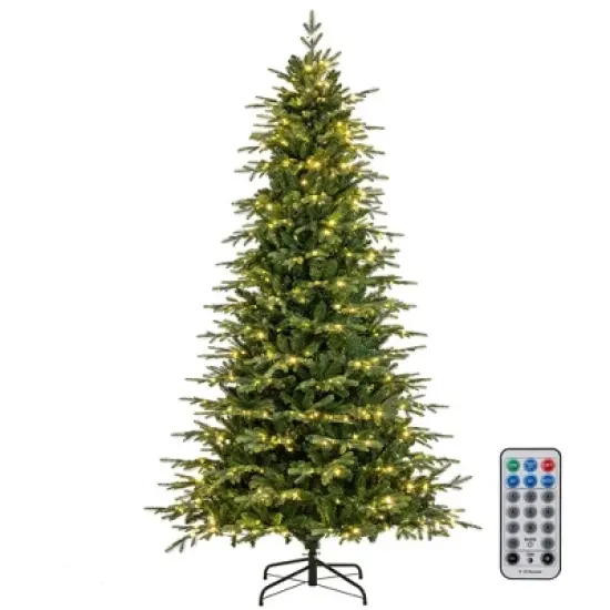 Costway 6/7.5/9 FT Artificial Christmas Tree with 714/1162/1770 Branch Tips 260/280/560 LED Lights 3 Timers Remote image {12}
