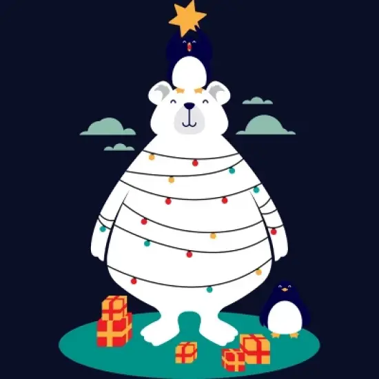 Junior's Design By Humans Christmas in Arctic By StevenToang T-Shirt image {1}