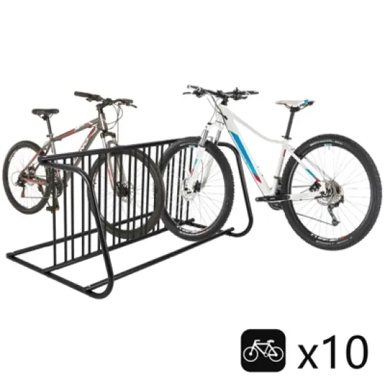 Commercial Bike Rack Garage, Grid Bike Rack in Ground, 10-Bike Capacity Dual Sided Bicycle Storage Stand Parking Stand for Garages, Stores image {9}