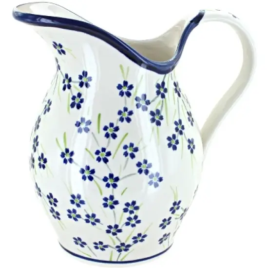 Blue Rose Polish Pottery 1160 Zaklady Pitcher image {14}