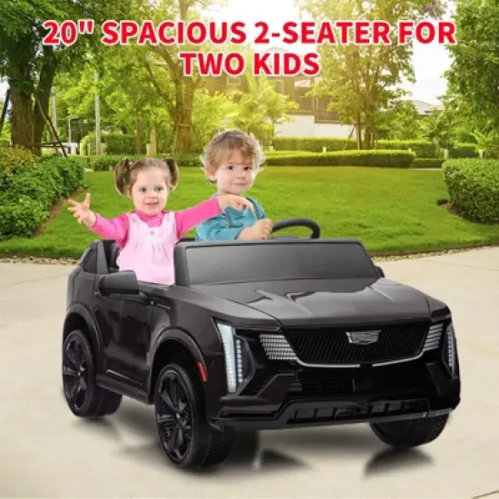 Garvee 24V 2-Seater Ride On Car for Kids, Licensed Cadillac Electric Truck with Remote Control, LED Lights, Music, Battery Powered Ride On Toy image {4}