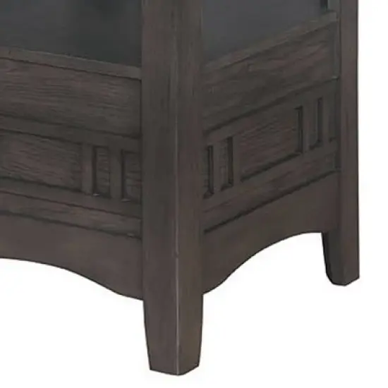 Round Counter Height Table with Pedestal Base and Extendable Dining Table Gray - Benzara image {1}