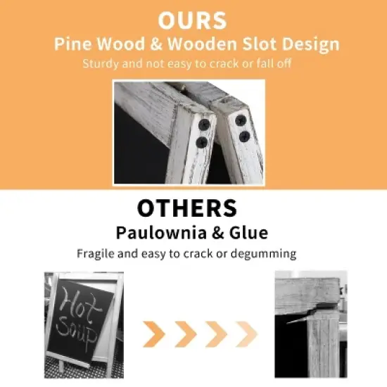 Artloge Heavy Duty A-Frame Magnetic Chalkboard 2-Sided FreestandingChalkboard Sign Sidewalk Cafe Menu Board Wedding Signage -Grey&White image {7}