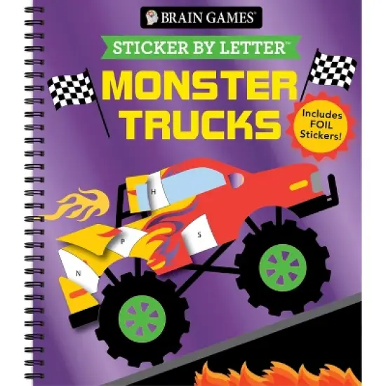Brain Games - Sticker by Letter: Monster Trucks - by  Publications International Ltd & New Seasons & Brain Games (Spiral Bound) image {1}