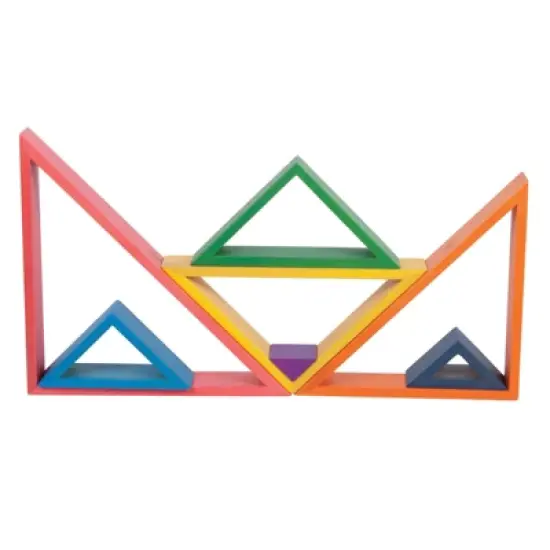 TickiT Wooden Rainbow Architect Triangles, Set of 7 image {3}