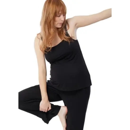 Maternity Ingrid & Isabel Relaxed Nursing Cami Black image {4}