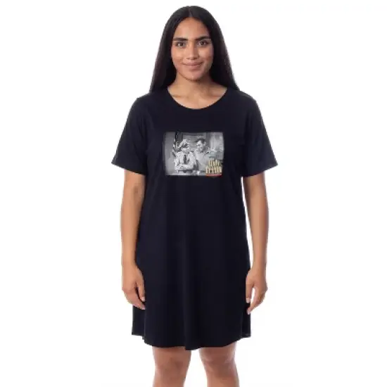 The Andy Griffith Show Womens' Barney Fife Nightgown Sleep Pajama Shirt Black image {3}