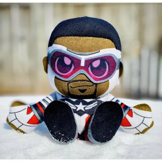 Bleacher Creatures Marvel Captain America (Sam Wilson) 8" Kuricha Sitting Plush- Soft Chibi Inspired Toy image {5}