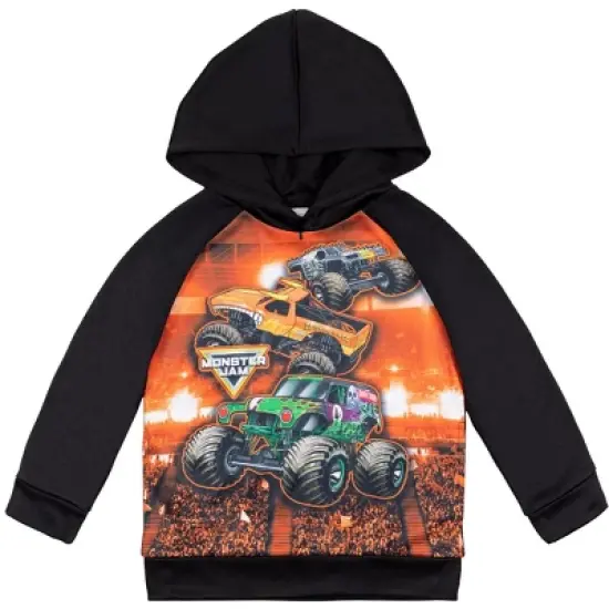 Monster Jam Trucks Toddler Boys Fleece Raglan Hoodie Black/Orange  image {8}