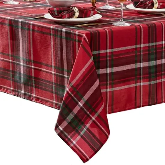 Elrene Pocono Plaid Holiday Fabric Tablecloth - Elrene Home Fashions image {3}