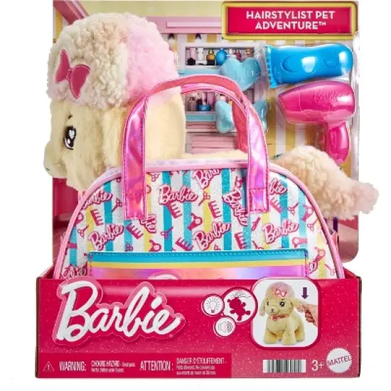 Barbie Salon Pet Adventure Stuffed Animal, Poodle with Themed Purse and 6 Accessories image {5}