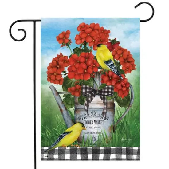 Briarwood Lane Summer Garden Flag 12x18 For Outdoor Geranium Watering Can For Summer Garden Flag Flags For Outside image {1}