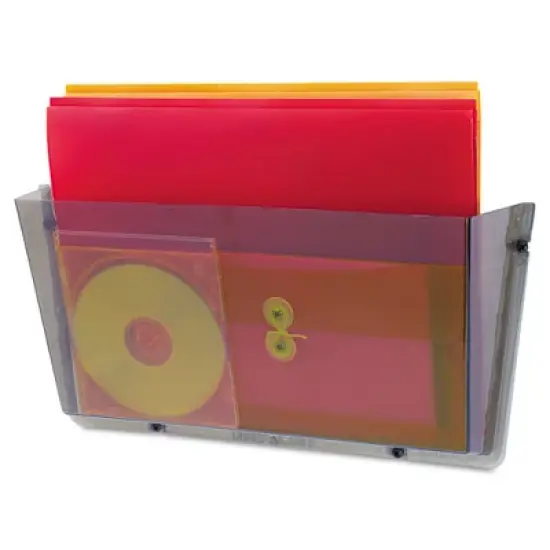deflecto Unbreakable DocuPocket Wall File, Letter Size, 14.5" x 3" x 6.5", Smoke image {2}