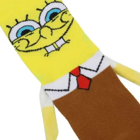 Spongebob Squarepants Spongebob & Patrick Women's Casual Crew Socks With 3D Arms & Magnetic Hands image {3}
