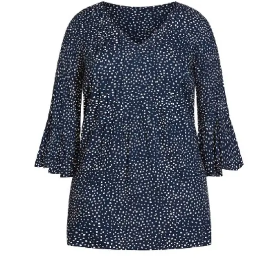 Women's Plus Size Joanna Pintuck Tunic - navy spot | AVENUE image {2}