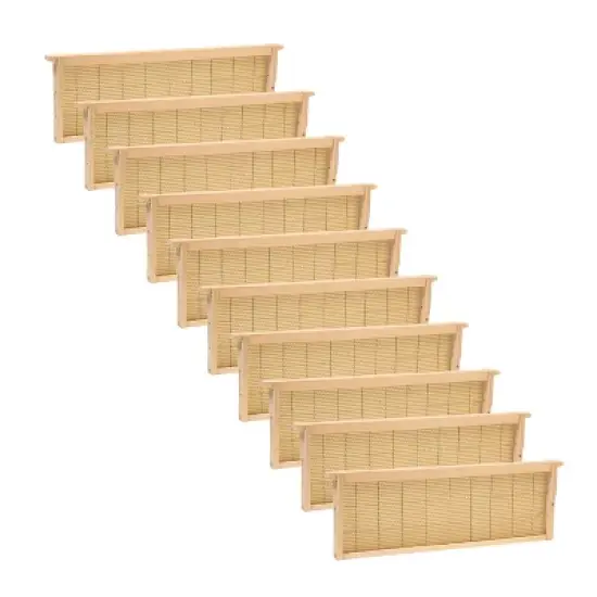 Lehman's Beekeeping Beehive Frame with Wired Beeswax Foundation, Medium Assembled Honey Bee Hive, Amish Made Set of 10 image {5}