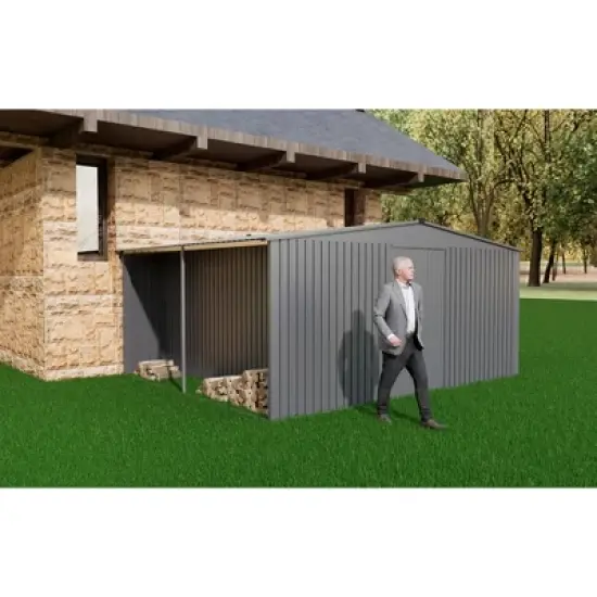 Sheds & Outdoor Storage,Metal Waterproof Firewood Shed with 2 Integrated Punched Vents image {1}