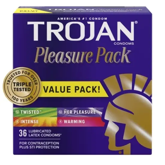 Trojan Pleasure Variety Pack Lubricated Latex Condoms image {11}